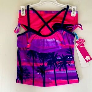 Limited too Girls Swimsuit Tankini top bottom 7/8